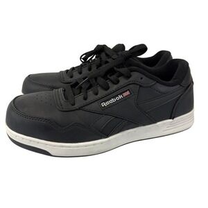 Reebok Club MEMT Work RB4157 Mens 6W Classic Safety Sneaker Black White Comp Toe
